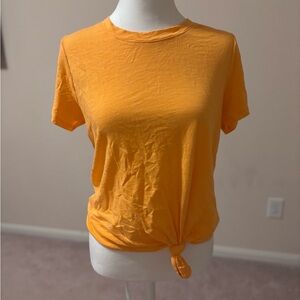 Sanctuary Orange Tie Front Short Sleeve T-Shirt